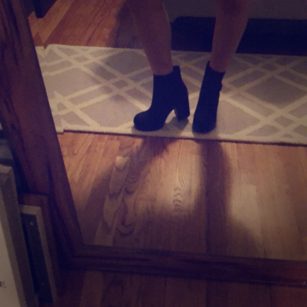 Black platform H and M booties used size 9.